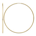 14k 1.2x69mm Polished Endless Tube Hoop Earrings, 70 x 1.25 mm
