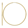 14K 1.2x74mm Polished Endless Tube Hoop Earrings, 75 x 1.25 mm