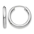 14k White Gold 3.00x20mm Polished Endless Tube Hoop Earrings, 20 x 3 mm