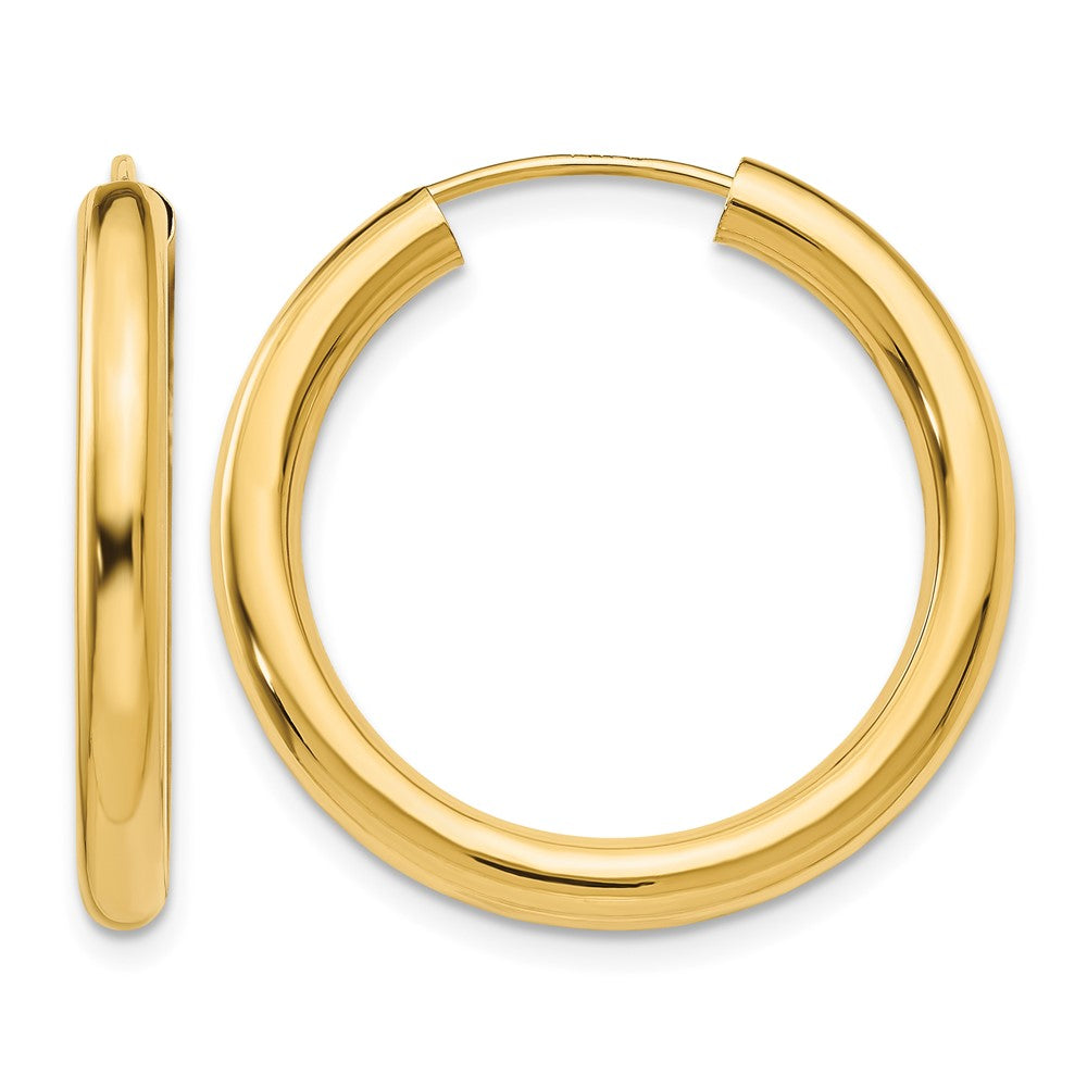 14k 3.00x25mm Polished Endless Tube Hoop Earrings, 25 x 3 mm