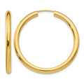 14k 3.00x35mm Polished Endless Tube Hoop Earrings, 35 x 3 mm