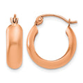 14k Rose Gold 4.75x16mm Polished Round Hoop Earrings, 15 x 4.75 mm
