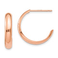 14k Rose Gold 3.5x17mm Polished J-Hoop Post Earrings, 16 x 3.5 mm
