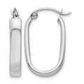 14k White Gold 3.5x22mm Polished Oval Tube Hoop Earrings, 20.25 x 3.5 mm