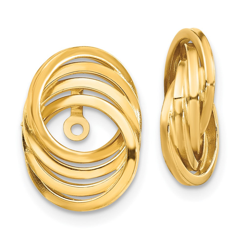 14k Polished Love Knot Earring Jackets, 14 x 10 mm