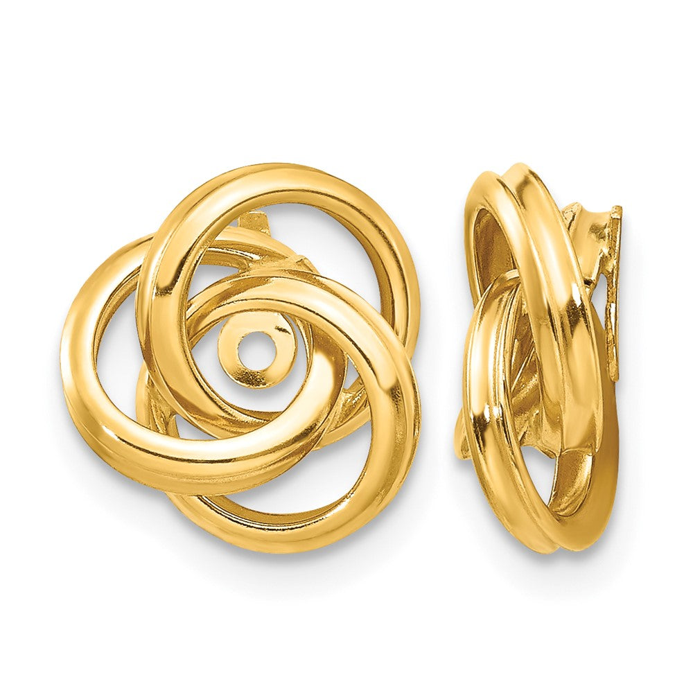 14k Polished Love Knot Earring Jackets, 12 x 10 mm