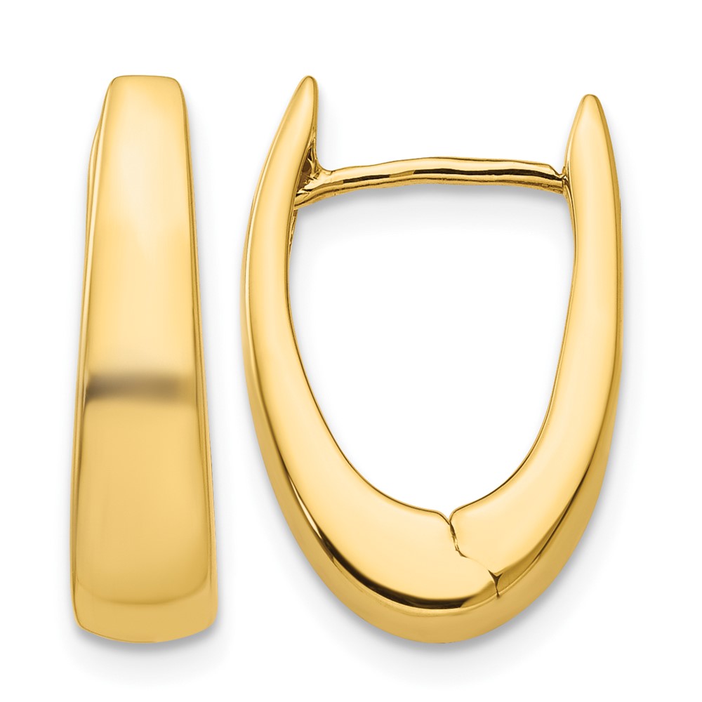 14k Polished Hinged Hoop Earrings, 17.25 x 4.5 mm