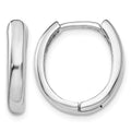 14k White Gold Hinged Hoop Earrings, 10 x 4 mm