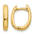14k Oval Hinged Hoop Earrings, 13.25 x 3 mm