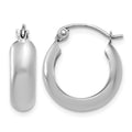 14k White Gold 4.75x16mm Polished Round Hoop Earrings, 15 x 4.75 mm