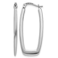 14k White Gold 2.25x31mm Polished Rectangle Tube Hoop Earrings, 33 x 2.25 mm
