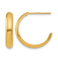14k 3.5x17mm Polished J-Hoop Post Earrings, 17 x 3.5 mm
