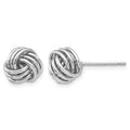 14k White Gold 8mm Polished Love Knot Post Earrings, 8 x 8 mm, 1.56 g