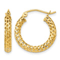 14k Mesh Hoop Earrings, 13 x 3 mm