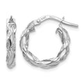 14K White Gold Twisted Rope Hoop Earrings, 17.5 x 16.25 mm