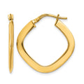 14K 1.5x25mm Tapered Square Tube Hoop Earrings, 23 x 1.5 mm