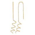 14k Polished Diamond-cut Spiral Threader Earrings, 52 x 8 mm
