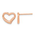 14k Rose Gold Polished Open Wavy Heart Post Earrings, 11 x 11.35 mm
