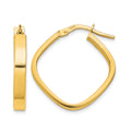 14K 3x27mm Flat Edge Square Tube Hoop Earrings, 27.25 x 3 mm