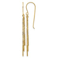 14k Polished Diamond-cut Chain and Bar Dangle French Hook Earrings, 50.5 x 3 mm
