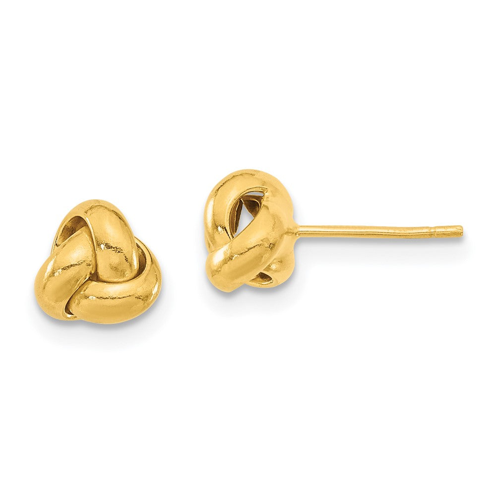 14k 7mm Polished Love Knot Post Earrings, 7 x 7.5 mm