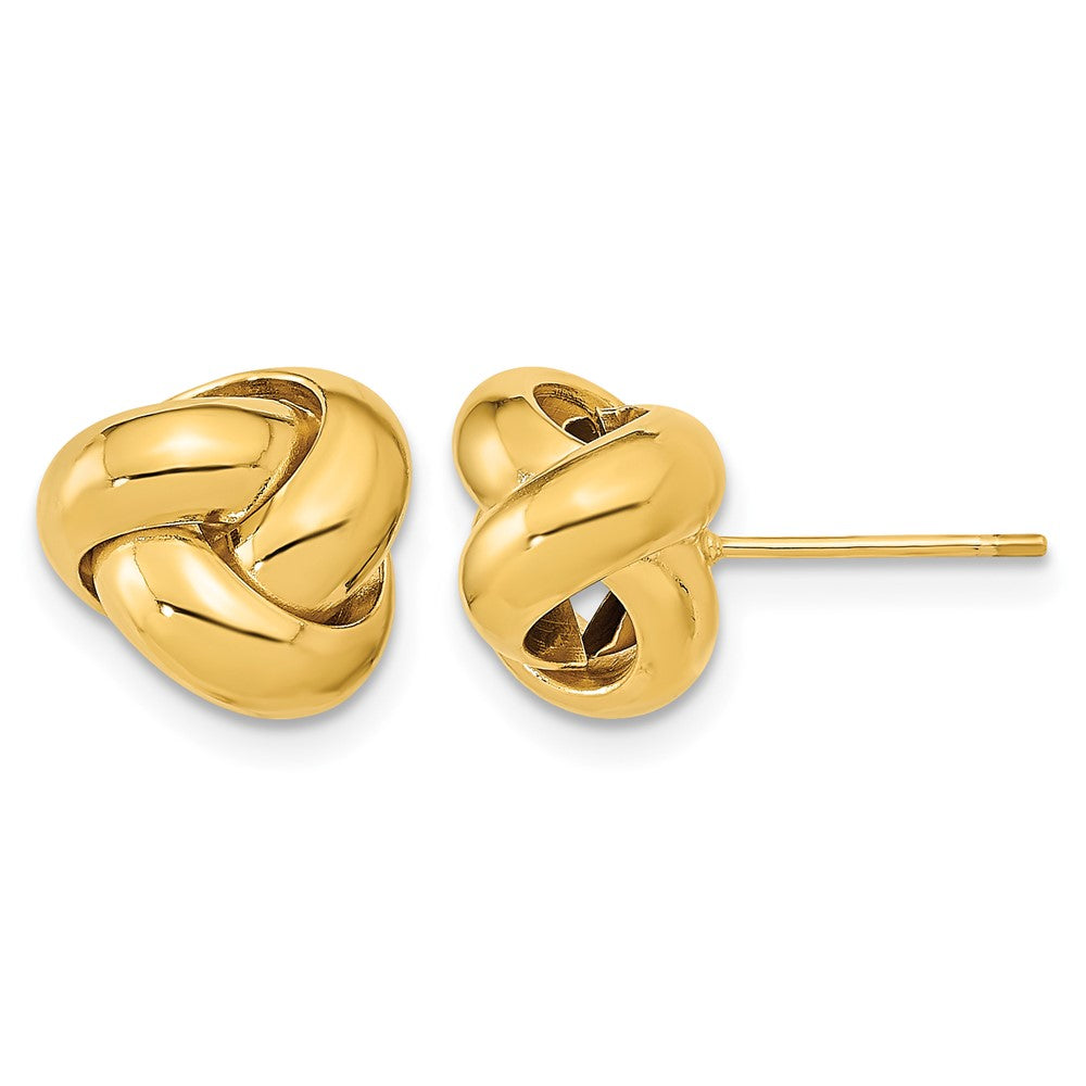 14k 11mm Polished Love Knot Post Earrings, 10 x 11 mm