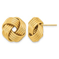 14k 17mm Polished Love Knot Post Earrings, 16 x 17 mm