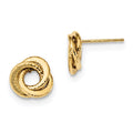 14k Gold Polished Love Knot Post Earrings, 10 mm