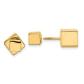 14k 5mm/7mm Cube Front & Back Post Screwback Earrings, 7 x 8.95 mm
