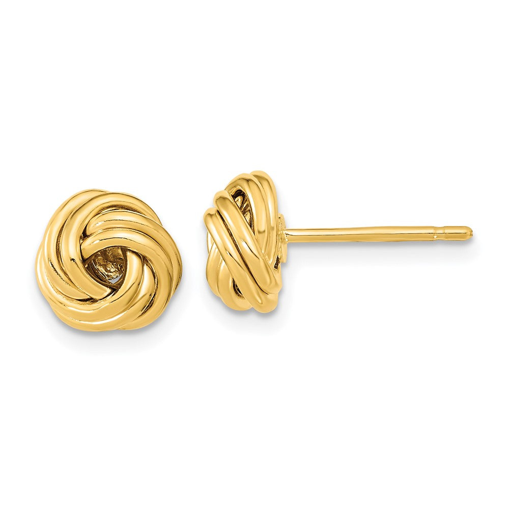 14k 9mm Polished Love Knot Post Earrings, 9 x 9 mm