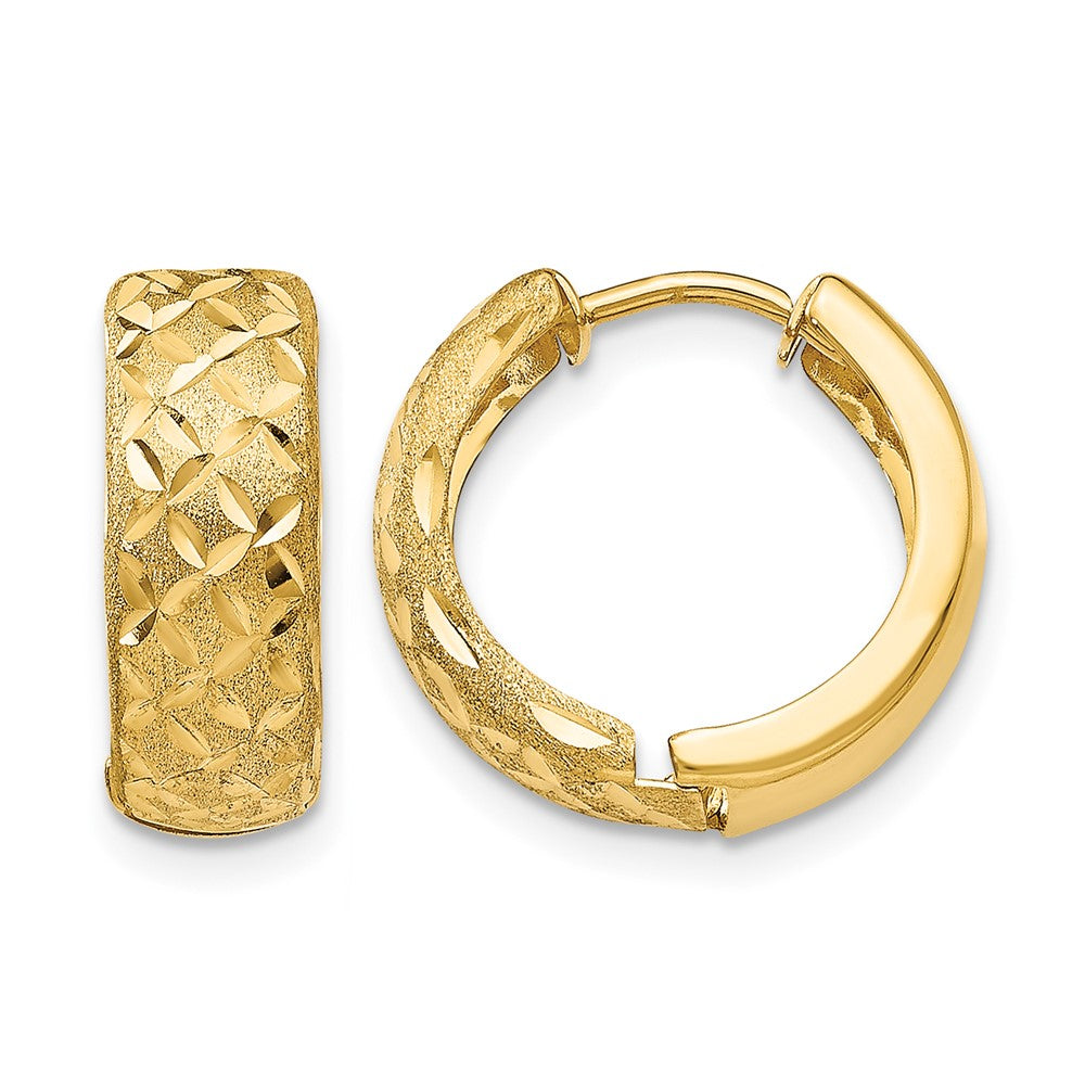 14k 5mm Hinged Hoop Earrings, 11 x 6 mm