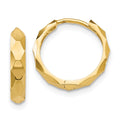14k Diamond-cut Hoop Earrings, 14 x 2 mm