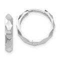 14k White Gold Diamond-cut Hoop Earrings, 14 x 2 mm