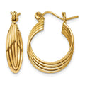 14k Polished Circles Hoop Earrings, 20 x 5.25 mm