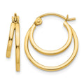 14K Double Hoop Earrings, 17 x 17 mm