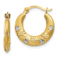 14K & Rhodium Hoop Earrings, 15 x 15 mm