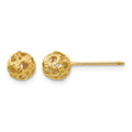 14K 5mm Diamond-cut Fancy Pierced Ball Post Earrings, 5 x 5 mm
