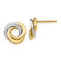 14k Two-tone 11mm Polished Intertwined Circles Love Knot Post Earrings, 11 x 11 mm