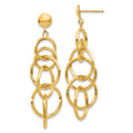 14k Intertwined Circles Drop Post Earrings, 46 x 14 mm