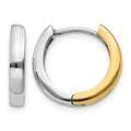 14k Two-tone Round Hinged Hoop Earrings, 11 x 2.5 mm