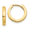 14k Round Hinged Hoop Earrings, 13.5 x 1.75 mm