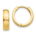 14k Round Hinged Hoop Earrings, 13.5 x 3 mm