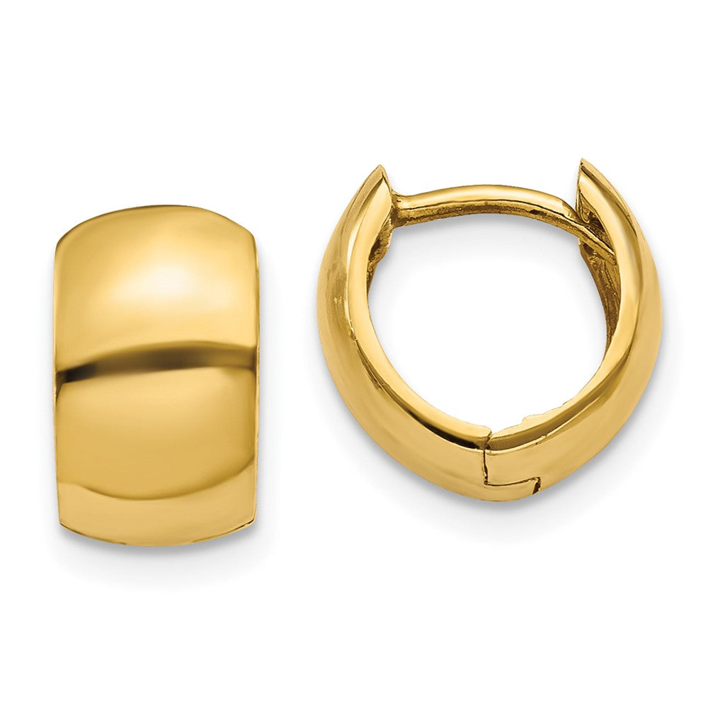 14k Round Hinged Hoop Earrings, 9.75 x 5 mm