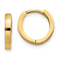 14k Round Hinged Hoop Earrings, 8 x 2 mm