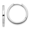 14K White Gold Hinged Hoop Earrings, 18 x 2 mm