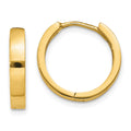 14k Round Hinged Hoop Earrings, 14.5 x 2 mm