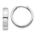 14k White Gold Round Hinged Earrings, 14 x 4 mm