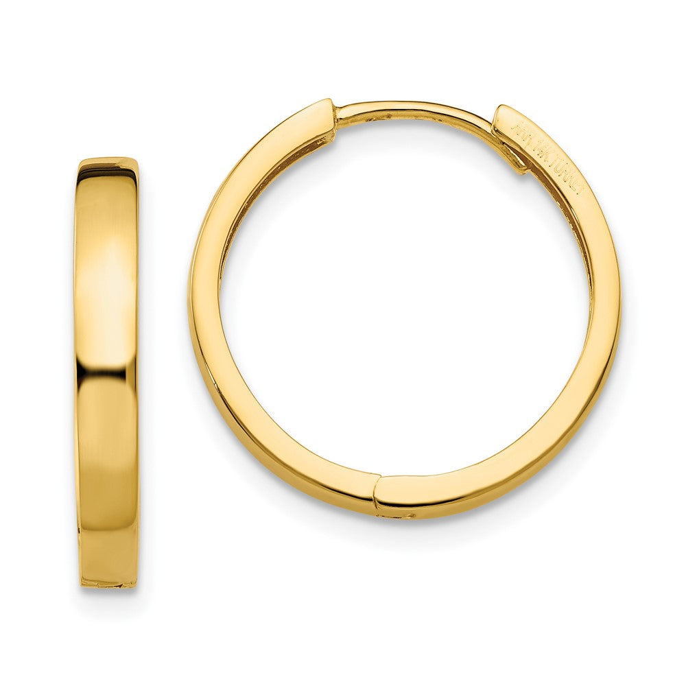 14K Hinged Hoop Earrings, 18 x 3 mm