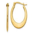 14K 1x26mm Polished Tapered Oval Hoop Earrings, 11 x 16 mm