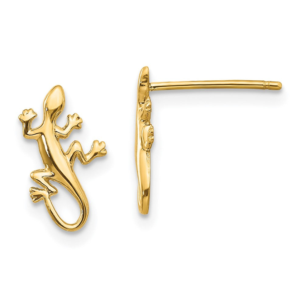 14k Polished Gecko Post Earrings, 12 x 8 mm
